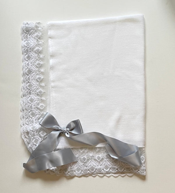 White and silver blanket