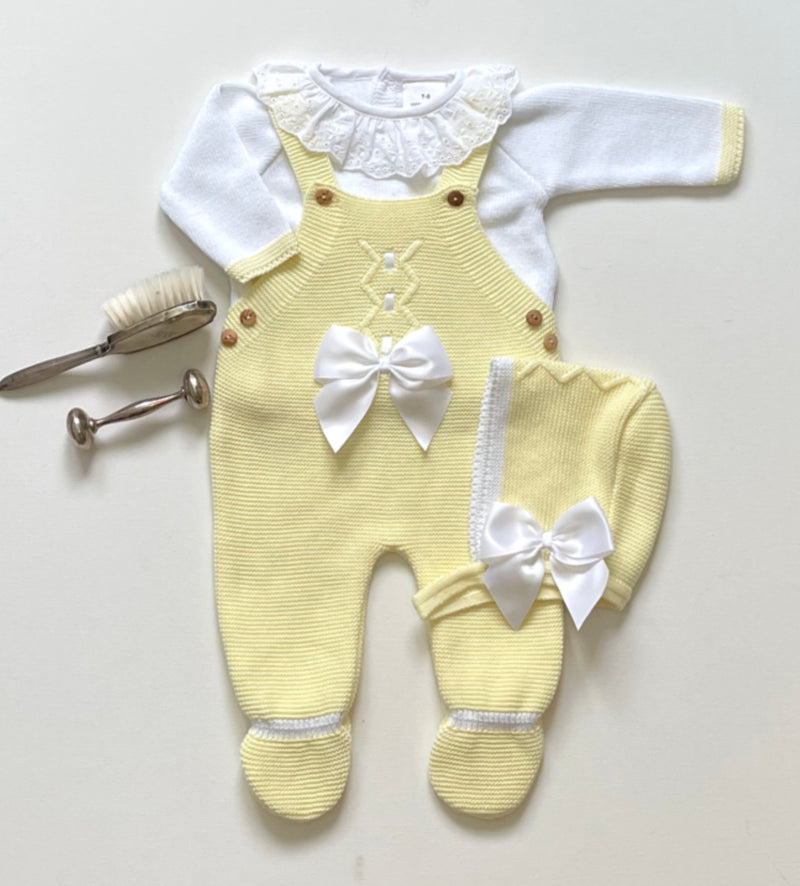 Romper yellow & white