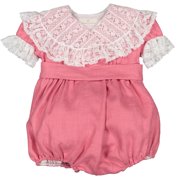 Linen Raspberry Romper