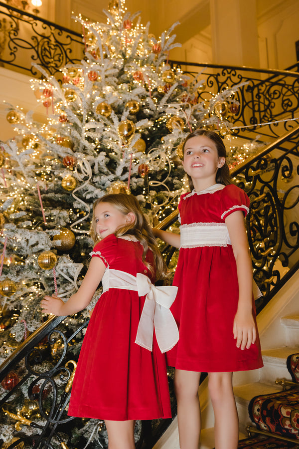 Red velvet dress