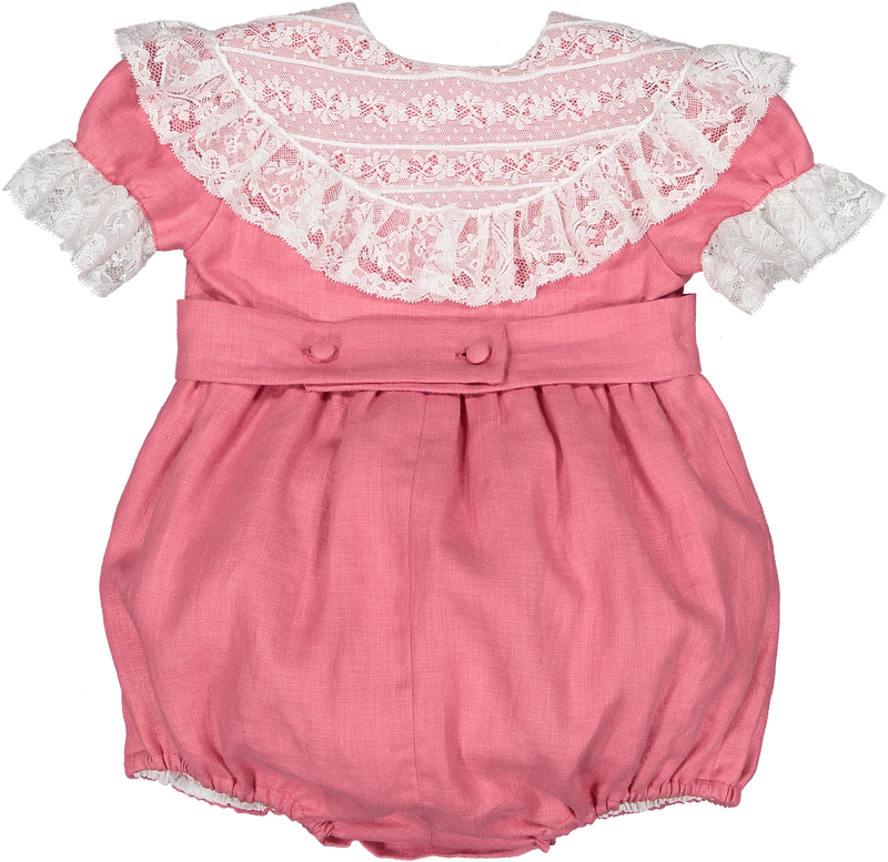 Linen Raspberry Romper