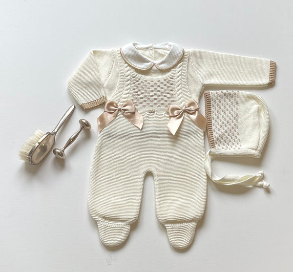 Pelele coming home outfit Cream & camel