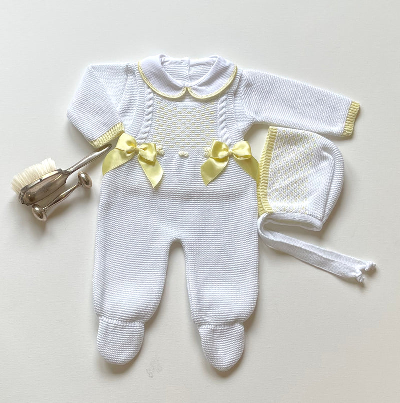 Pelele coming home outfit white & Yellow