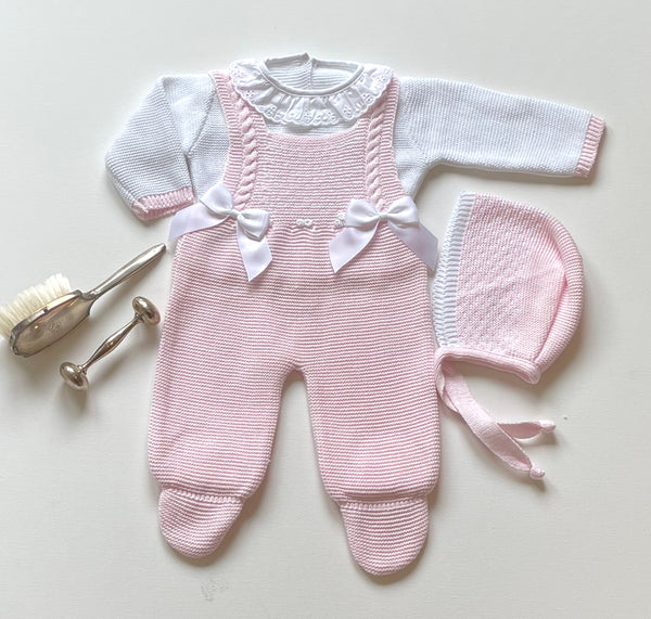 Pelele coming home outfit pink & white