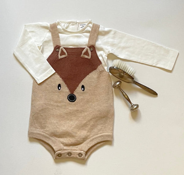 Fox Embroidered baby Romper & Bodysuit ( Organic cotton)