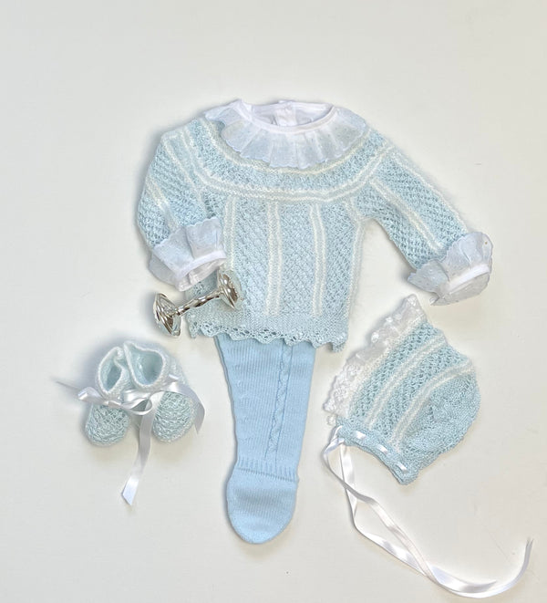 Milan ~ Handmade baby blue & white