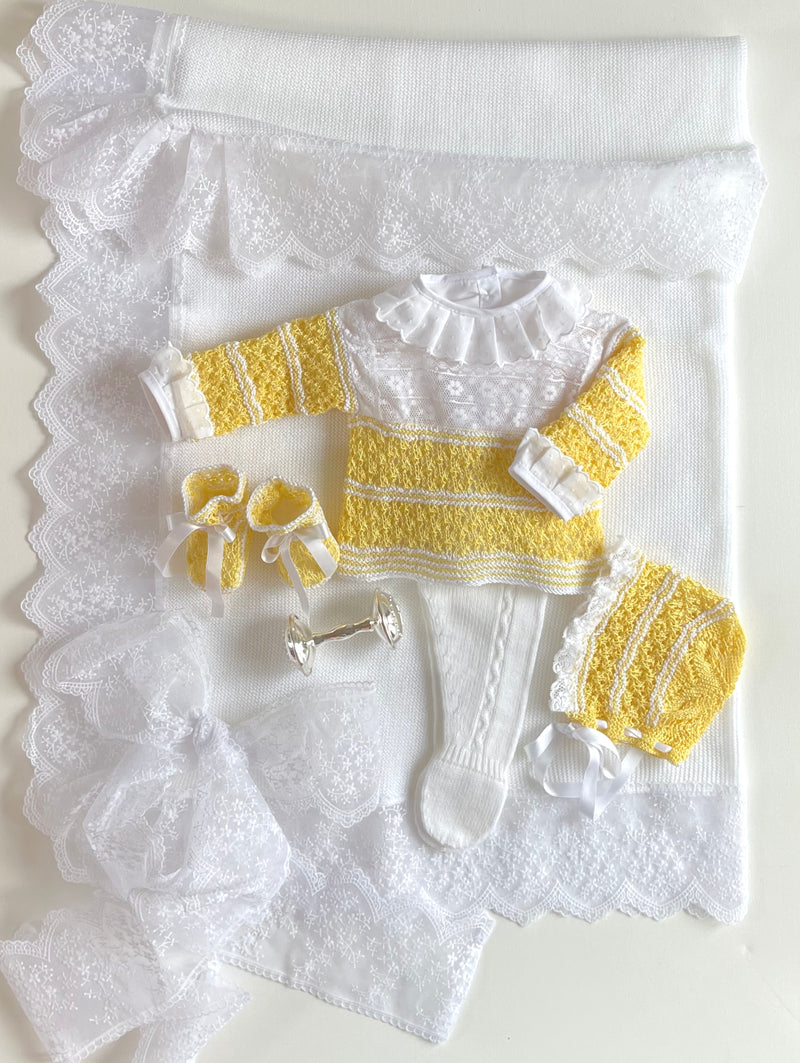 Milan ~ Handmade Yellow & white)